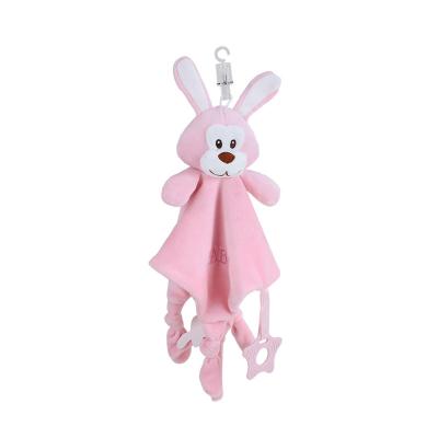 China Safe and Kawaii 2021 Eco-Friendly Material Cute Animal Towels Baby Comfort Mini Blanket Baby Teether Toy for sale