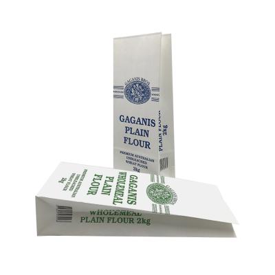 China Recycled luxury custom bare materials and white paper bags with logo for 1kg 5kg 2kg flour packaging for sale