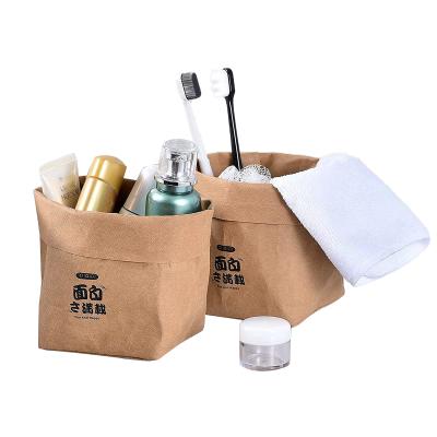 China High Quality Cheap Home Washable Paper Bag Recycled Materials Storage Bag Reuse Kraft Paper Bag for sale