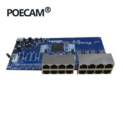 China Left Passive POE Injector 16 POE Ethernet Switch 12V 15V 18V 24V 30V 48V For Application IP Camera LED Display for sale