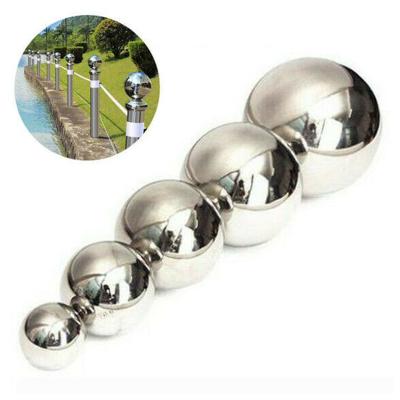 China Decorations Large Mirror Globe Stainless Steel Hollow Handrail Ball Decoration Stainless Steel Sphere for sale