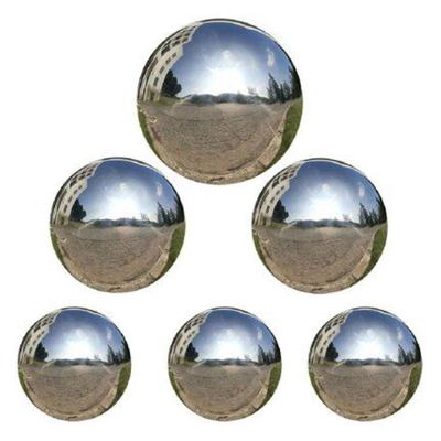 China Small Decorations Mirror Globe Stainless Steel Balls Decoration Hollow Fence Large Stainless Steel Ball for sale