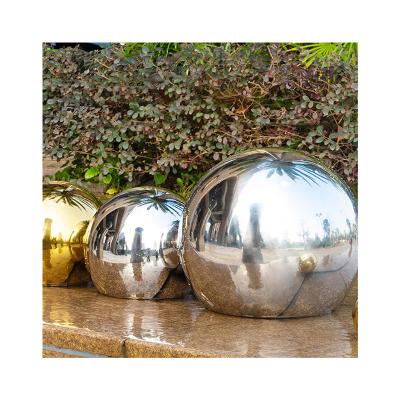 China Decorations Stainless Steel Metal Hemisphere Large Half Cavity Ball Steel Ball Globe Sculpture for sale