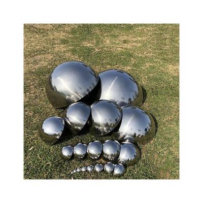 China Decorations Wholesale 304 Metal Sphere 800mm 1000mm Half Hollow Stainless Steel Large Half for sale