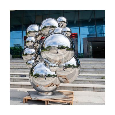 China Decorations wholesale stainless steel sculpture sphere cavity enclosing ball decoration stainless steel ball for sale