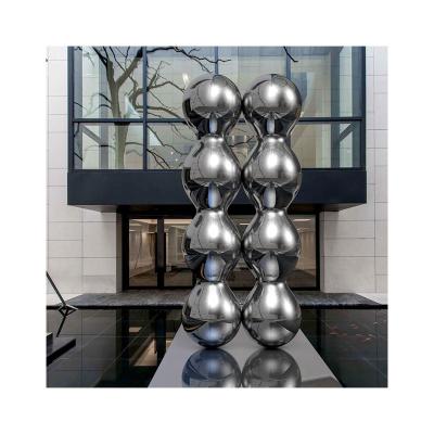 China Stainless Steel Ball Decoration Stainless Steel Ball Art Sculpture Sphere Hollow Railing Decorations for sale