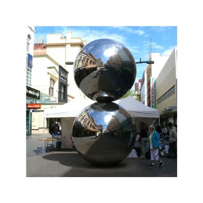 China Large Outdoor Decorations Metal Globe Stainless Steel Sculpture Sphere Cavity Fencing Ball Decoration Steel Ball Drilled for sale