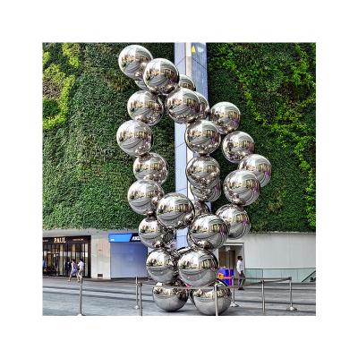 China Home Decorations Decor Stainless Steel Sculpture Sphere Cavity Fencing Ball Decoration Stainless Steel Ball for sale