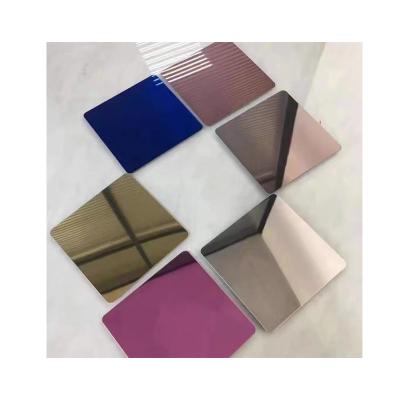 China 304 Tarpaulin Lazer Decoration Mirror Polished Stainless Steel Sheet 304 Color Stamped Plate 1000*2000mm for sale