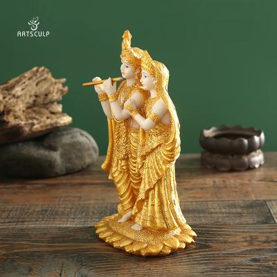 China Viet Nam Radha and Krishna Statue Hindu God Goddess Home Ornaments Gifts for sale