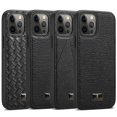 China Full Case Cover Low Price Quality Leather Case Woven Pattern Protection For iPhone 12 Pro TPU Case Back Cover for sale