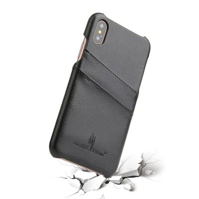 China A card slot smart cell phone case for iphone 10 , leather phone case for iphone X case with card holder for sale