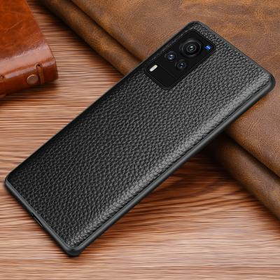 China Genuine Leather Back Cover Mobile Phone Case Premium Quality Shockproof Business Phone Case For VIVO X60 pro plus case for sale