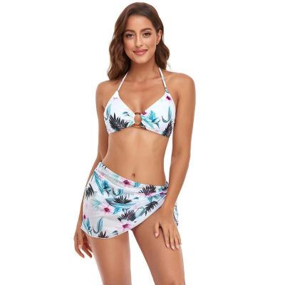 China New Arrival 2022 Plus Size 3 Pieces Women's Swimwear And Sexy Floral Bikini Beachwear Ladies Bathsuit for sale