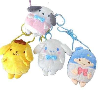 China New Cute Gift Sanrioed Cute Plush Keroppi Kuromi Bag My Melody Pachacco Plush Coin Purse Mobile Phone Package Bag Pendant for sale