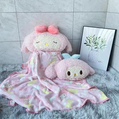 China Wholesale New Design Musical 2022 Melody Plush Pillow With Blanket Stuffed Cartoon Melody Blanket For Kids Sleeping Blanket For Children for sale