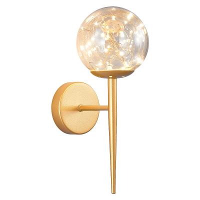 China Modern Industrial Single Slope Ball Dome Sconce Vintage Shade Wall Sconce Wall Sconce Light Glass Fixture for sale