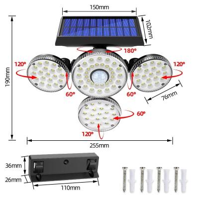 China Modern Led Home Lighting European Wall Sconce Light Solar Collector For Home Solar Four Head Wall Light for sale