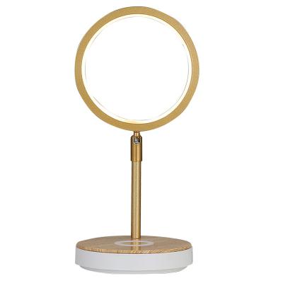 China Lighting Functions Flexible Touch Home Decor Acrylic Led Table Desk Lamp With Qi Wireless Charger for sale