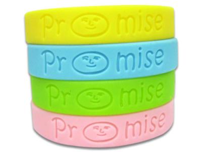 China Debossed Silicone Wrist Band for sale