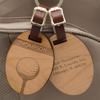 China Custom Wood engraved clothes luggage hang tag for sale