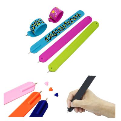 China Ballpoint Pen Silicone Slap Stylus Bracelet for sale