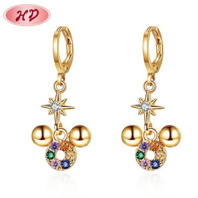 China Fashion Jewelry Wholesale High Quality Replica Fashionable Designer Fashion Jewelry mickey mouse artificial earrings for women girls kids for sale