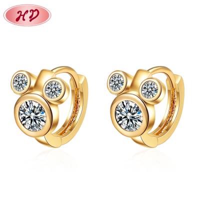 China HD Seller Mk HOT Seller Mk Cute Hot Cute Huggies 18k Gold Plated Jewelry Huggie Earrings D.C.A. CZ Ear Studs For Women Girl for sale