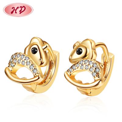 China TRENDY Jewelry Accessories For Teenagers Trojan Horse Hoops Earring Little Huggie Earrings 18k Gold Cute CZ Zircon for sale