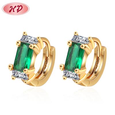 China FASHIONABLE Earings for 2022 brass pierced zircon square CZ aretes huggies women jewelry earrings joyeria end tasty good quality for sale