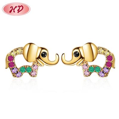 China FASHIONABLE Loose Lobe Jewelry Zoo Collection Elephant Rub Back Push Back Cute Cute Tiny Piercing Stud Earrings Small For Women Kids Girls for sale