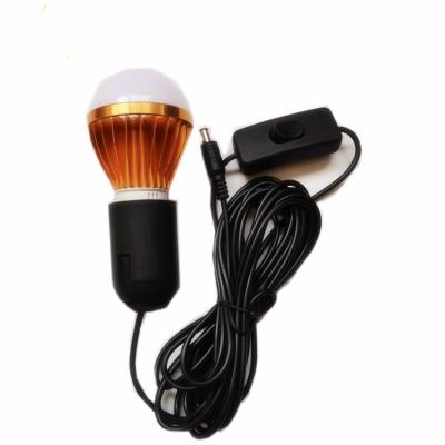 China Warehouse factory price 3w 5w 7w 9w aluminum led bulb DC12V 5V 6V 5M wire and switch DC jack for sale