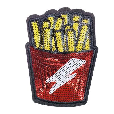 China Viable Shiny Wholesale Custom Iron On Label Custom Sequin Patches Custom Sequin Patch Patches for sale