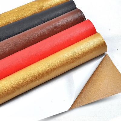 China Manufacturer Good Quality Designer Upholstery Fabrics PU Faux Waterproof Self Adhesive Faux Leather Fabric for Sofa and Furniture Cover for sale