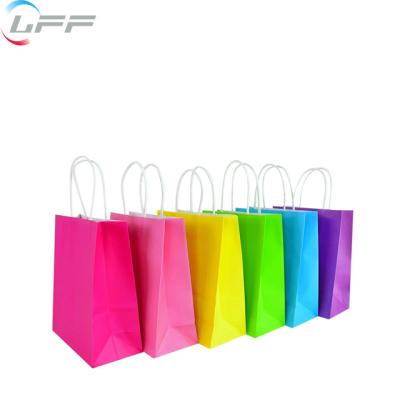 China Recyclable Custom Printed Your Own Logo White Brown Kraft Gift Craft Shopping Paper Bag With Handles for sale