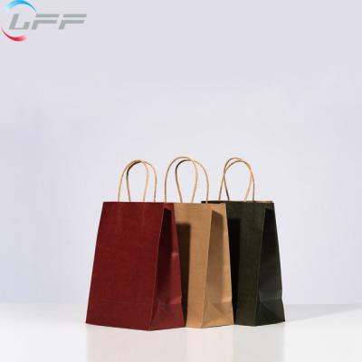 China Recyclable Popular Tote Bags Plain Brown Paper Bags With Handles for sale