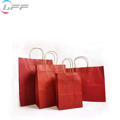 China Recyclable Custom Low Cost Take Away White And Pink Kraft Paper Bag With Logo Print for sale