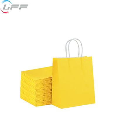 China Recyclable Custom Yellow Paper Bag For Hot Food for sale