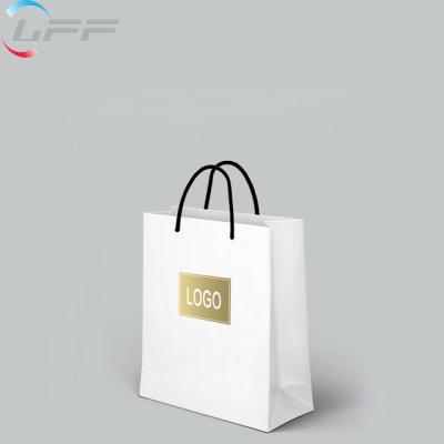 China Biodegradable Custom Logo Print Shopping White Paper Bag For Boutique for sale