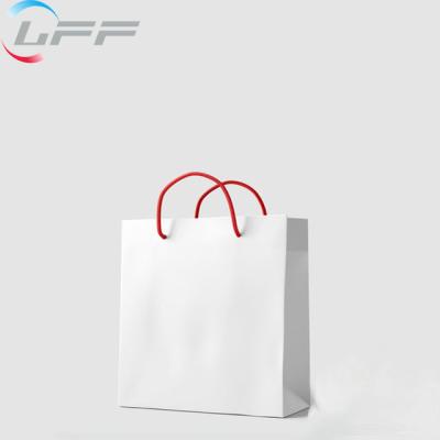 China Biodegradable Paper Bag With Handle Small Shopping Luxury Customized High Quality LFF Shoes And Apparel LFF Matte Black Offset Printing Paperboard for sale