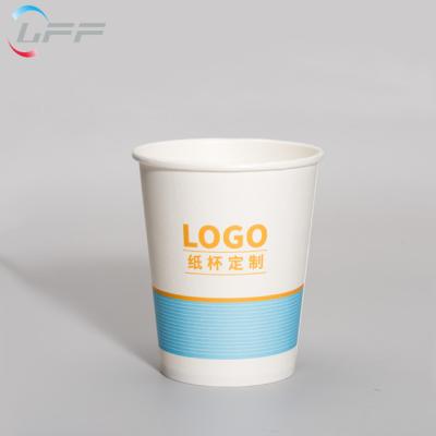 China Hot Sale Recyclable Biodegradable Custom Printed White Coffee Paper Cups With Lids for sale