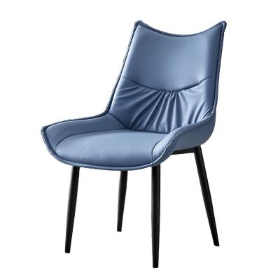 China Simple Style Best Price Dining Chair PU Metal Legs Modern Leather Restaurant Cafe Chairs for sale