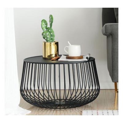 China Nice Small Package Design Promotional Metal MDF Coffee Table Storage Basket Side Tea Tables for sale