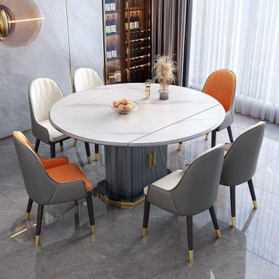 China Comfortable Modern Luxury Style Furniture Marble Dining Room Layout Dining Table For 8 People for sale