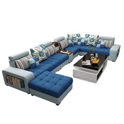 China Comfortable Combination Fabric Art Simple Large Family Sofa Living Room Furniture U And L Shape Six Piece Sofa for sale