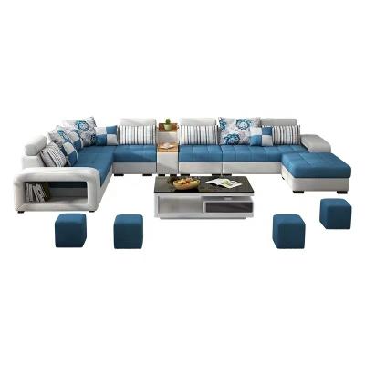 China Comfortable Home Furnture Modern Style Fabric Sofa Couch Living Room U-Shaped Sectional Sofas Set Luxury L Shape Corner Sofa for sale