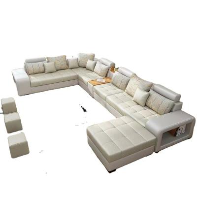 China Factory Sales Comfortable Sofa Wholesale Living Room Sectional Leather U Shaped Sofa Set Designs L Couch Directly From Sleeper for sale