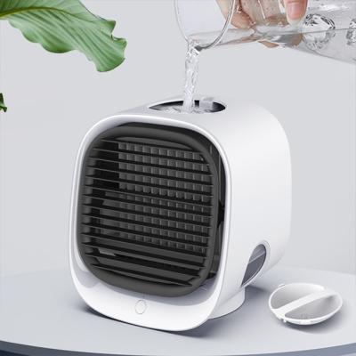 China Mini Air Coolers Portable USB Small Room Air Conditioner Strong Wind Air Conditioner Rechargeable Desktop Fans for sale