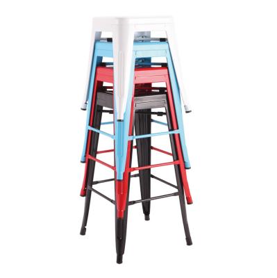 China Vintage metal contemporary cheap stackable used industrial high bar stools wholesale HYX-504A for sale