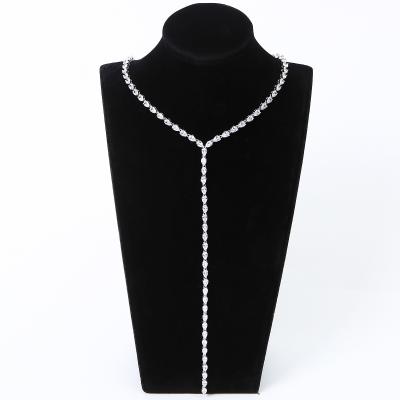 China 2021 Long Zircon Necklace Fashion Link Chain Cuban Necklace Platinum Luxury Trendy Intial Necklace for sale